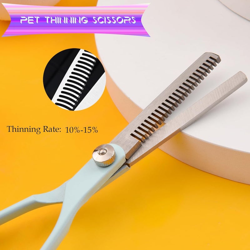 Fcysy Grooming Scissors for Dogs at Home, Professional Pet Grooming Kit Tijeras Para Cortar Pelo De Perros, Cat Grooming Scissors Curved Blending Shears Set for Pet Dog Cat Puppy - Image 4